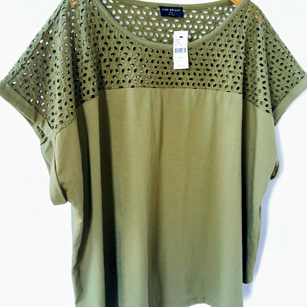 Lane Bryant 26/28 Olive Top - Picture 2 of 3